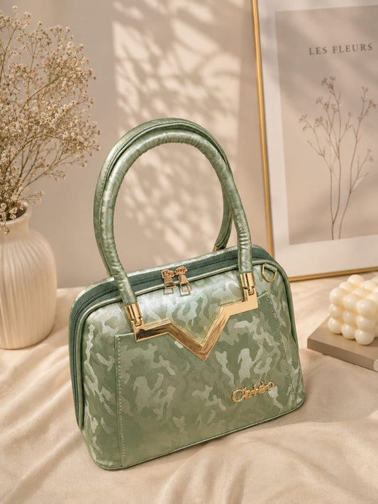 Green Camo Top Handle Bag