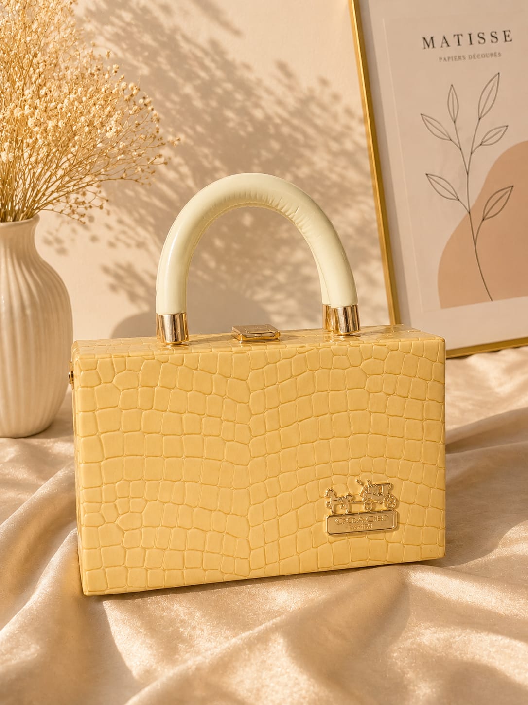 Her Carry Croc Wooden Box Bag