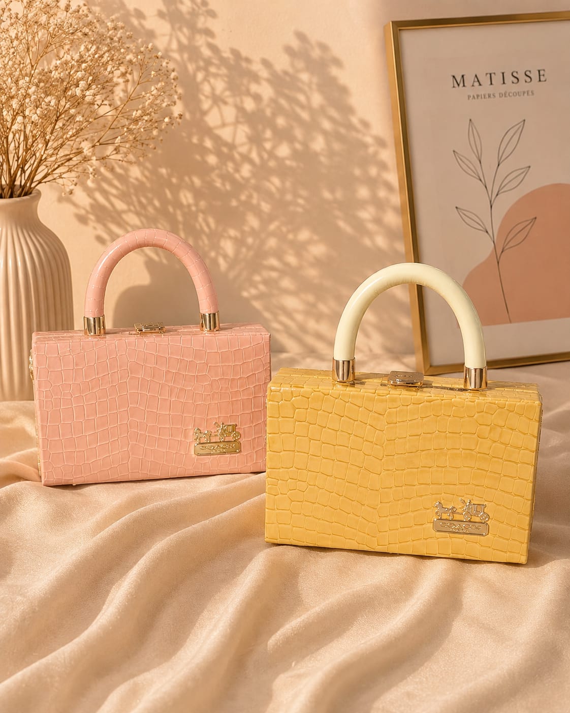 Her Carry Croc Wooden Box Bag