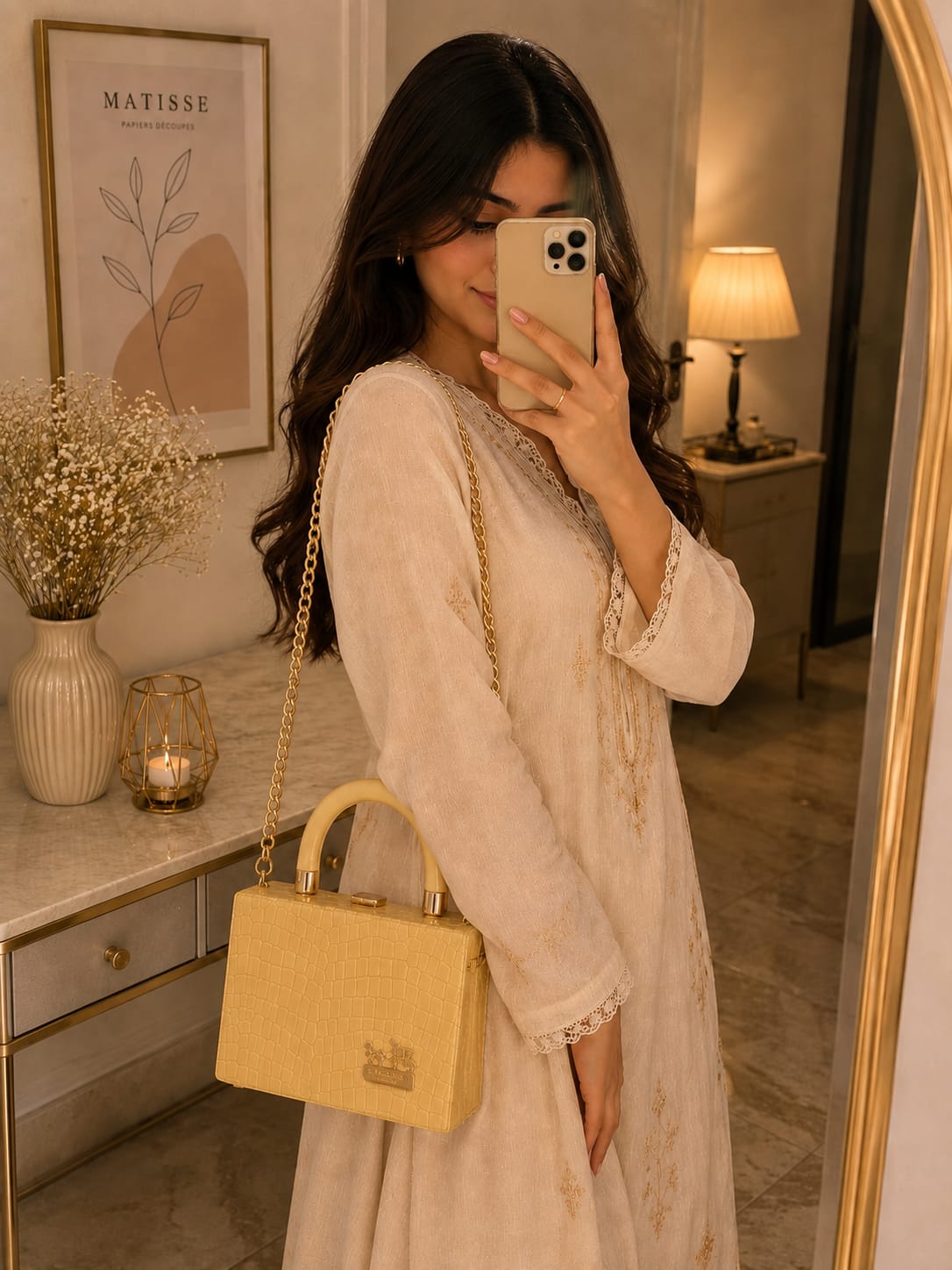 Her Carry Croc Wooden Box Bag